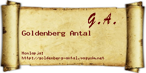 Goldenberg Antal névjegykártya